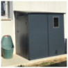 Abri de jardin adossé en résine anthracite 2,09m² + kit de fondation - JOBU