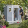 Abri de jardin en résine 2,06m² monopente + plancher Keter