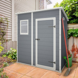 Abri de jardin en résine 2,06m² monopente + plancher Keter
