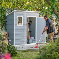 Abri de jardin en résine 2,06m² monopente + plancher Keter
