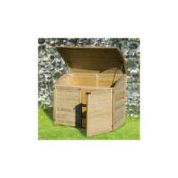 Coffre en bois traité autoclave teinté marron 1200L