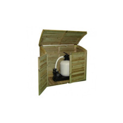 Coffre en bois traité autoclave teinté marron 1200L