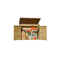 Coffre en bois traité autoclave teinté marron 1200L