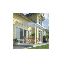 Toit de terrasse 300x300cm blanc et polycarbonate 8mm PATIO