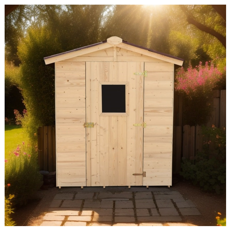 Abri de jardin en bois 2,56m² panneaux 16mm + plancher Habrita