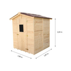 Abri de jardin en bois 2,56m² panneaux 16mm + plancher Habrita