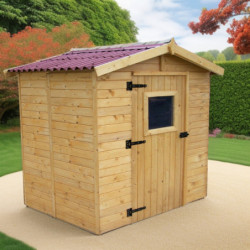Abri de jardin en bois 2,56m² panneaux 16mm + plancher Habrita