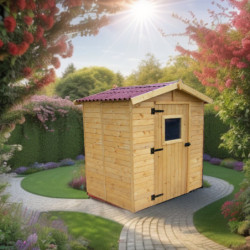 Abri de jardin en bois 2,56m² panneaux 16mm + plancher Habrita