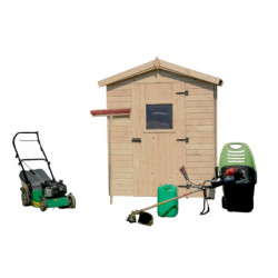 Abri de jardin en bois 2,56m² panneaux 16mm + plancher Habrita