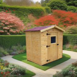 Abri de jardin en bois 2,56m² panneaux 16mm + plancher Habrita