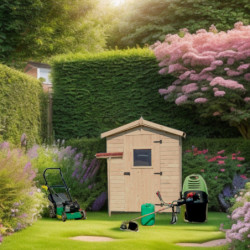 Abri de jardin en bois 2,56m² panneaux 16mm + plancher Habrita