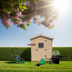 Abri de jardin en bois 2,56m² panneaux 16mm + plancher Habrita