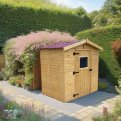 Abri de jardin en bois 2,56m² panneaux 16mm + plancher Habrita