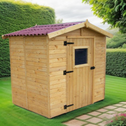 Abri de jardin en bois 2,56m² panneaux 16mm + plancher Habrita