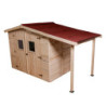 Abri de jardin en bois brut 3,7m² + bûcher 2,08m² + plancher