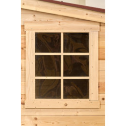 Abri en bois massif 16m² 28mm + toit en plaques ondulées Habrita