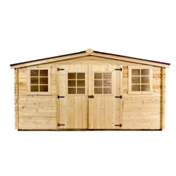 Abri de jardin 20m² en bois massif - Madriers 28mm