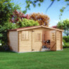 Abri de jardin 20m² en bois massif - Madriers 28mm