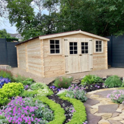 Abri de jardin 20m² en bois massif - Madriers 28mm