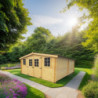 Abri de jardin 20m² en bois massif - Madriers 28mm
