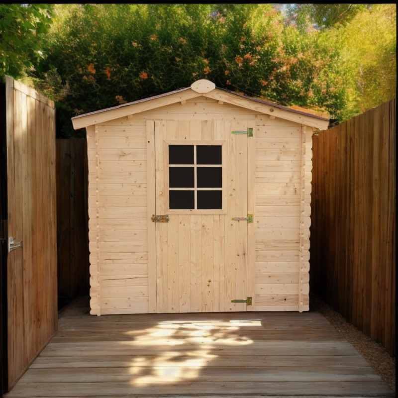 Abri de jardin en bois massif 4,08m² avec madriers 20mm Habrita