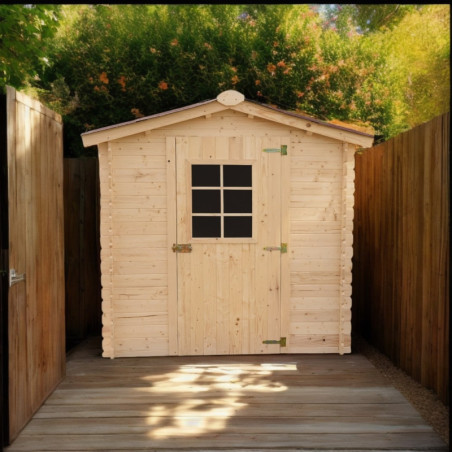 Abri de jardin en bois massif 4,08m² avec madriers 20mm Habrita