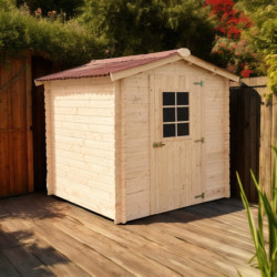 Abri de jardin en bois massif 4,08m² avec madriers 20mm Habrita