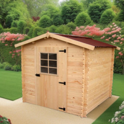 Abri de jardin en bois massif 4,08m² avec madriers 20mm Habrita