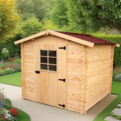 Abri de jardin en bois massif 4,08m² avec madriers 20mm Habrita