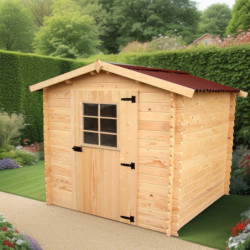 Abri de jardin en bois massif 4,08m² avec madriers 20mm Habrita