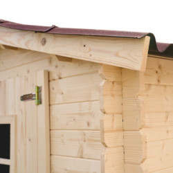Abri de jardin en bois massif 4,08m² avec madriers 20mm Habrita