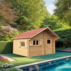 Abri de jardin en bois semi-habitable 20m² – madriers 60mm