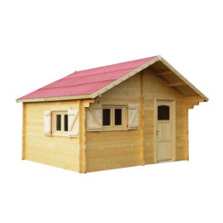Abri de jardin en bois semi-habitable 20m² – madriers 60mm