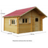 Abri de jardin en bois semi-habitable 20m² – madriers 60mm