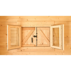 Abri de jardin en bois semi-habitable 20m² – madriers 60mm