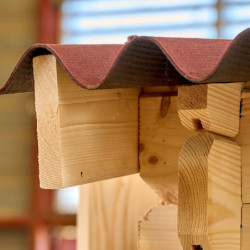 Abri en bois massif 28mm 12m² + couverture onduline