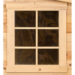 Abri en bois massif 28mm 12m² + couverture onduline