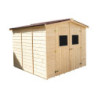 Abri en bois 5,76m² + plancher + couverture plaques ondulées
