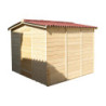 Abri en bois 5,76m² + plancher + couverture plaques ondulées