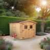 Abri en bois 5,76m² + plancher + couverture plaques ondulées