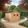 Abri en bois 5,76m² + plancher + couverture plaques ondulées