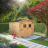 Abri en bois 5,76m² + plancher + couverture plaques ondulées