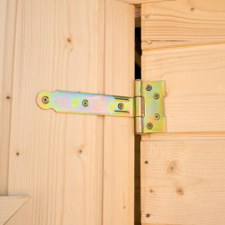 Abri en bois 5,76m² + plancher + couverture plaques ondulées