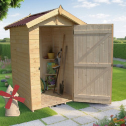 Abri en bois massif certifié 2,03m² - panneau 16mm +plancher