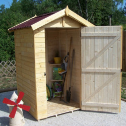 Abri en bois massif certifié 2,03m² - panneau 16mm +plancher