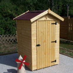 Abri en bois massif certifié 2,03m² - panneau 16mm +plancher