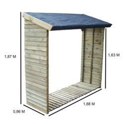 Bucher mural en bois massif certifié traité autoclave