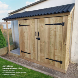 Bucher mural en bois massif certifié traité autoclave