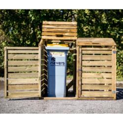 Double cache poubelle en bois massif certifié et traité autoclave