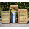 Double cache poubelle en bois massif certifié et traité autoclave